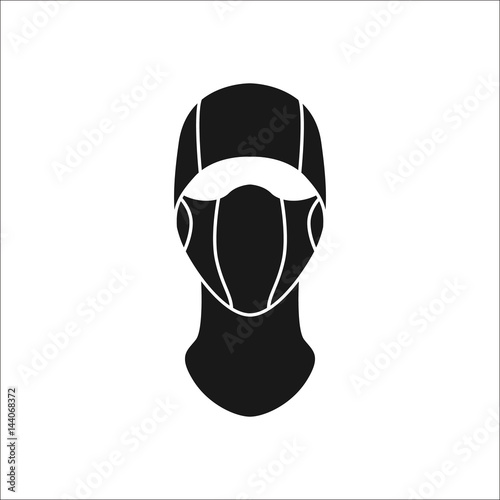 Balaclava mask simple silhouette icon on background