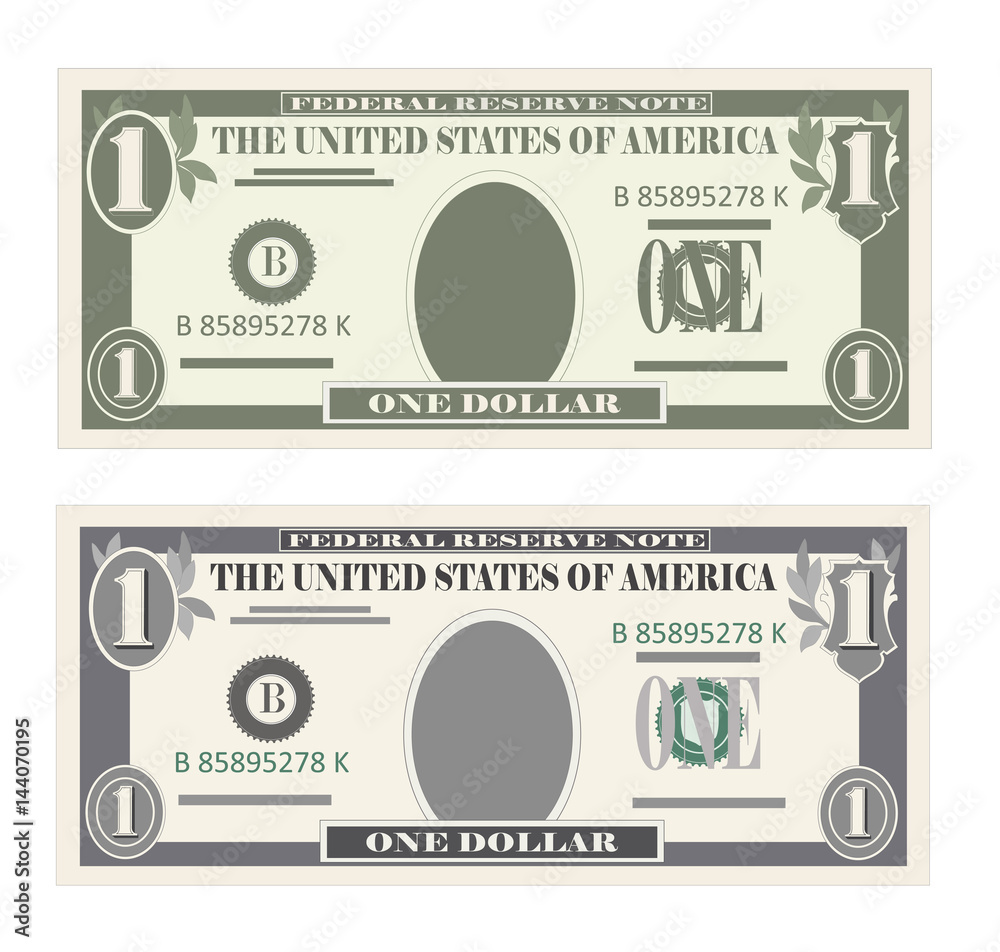 USA banking currency, cash symbol 1 dollar bill. Stock Vector | Adobe Stock