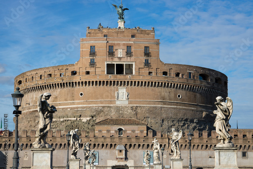   sant angelo castle rome angel bridge, one of the landmarks in rome tourism sightseeing 