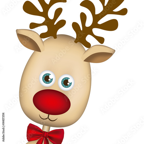 color background of christmas reindeer face vector illustration