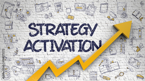 Quadro su tela Strategy Activation - Modern Illustration with Hand Drawn Elements