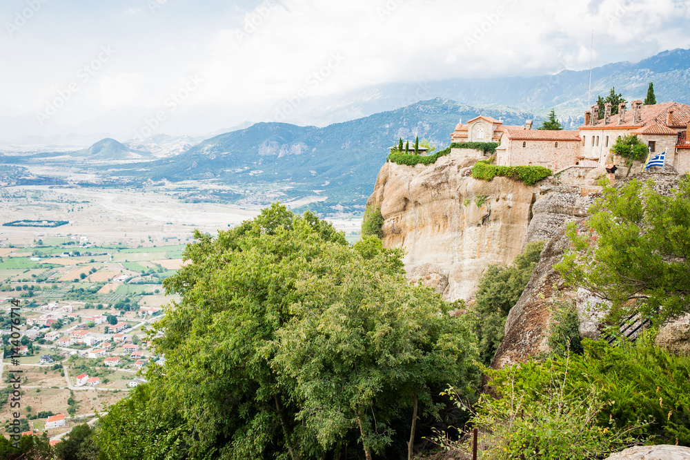 GREECE, METEORA, JULY 2015, spectacular rock formations and Greek Orthodox monasteries.