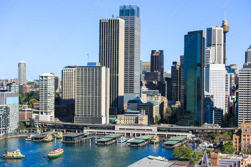 Sydney City Circular Quay, looking from Sydney Harbour Bridge