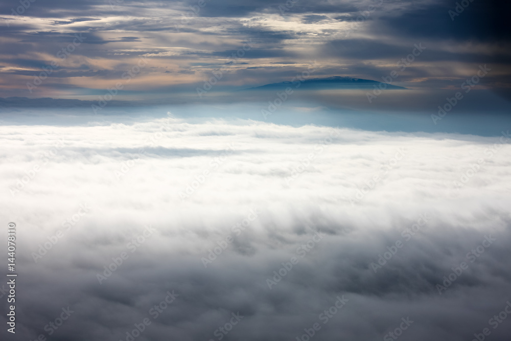 Clouds of Heaven, soaring above the clouds over the Pacific Ocean