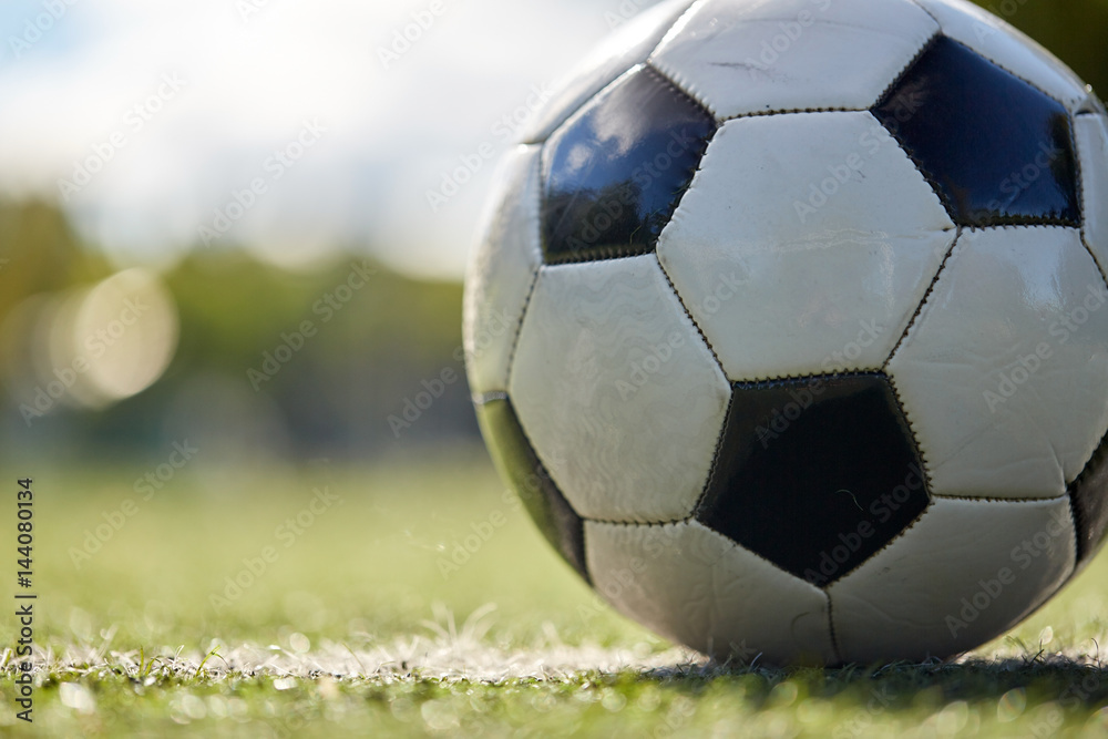 Fototapeta premium soccer ball on football field