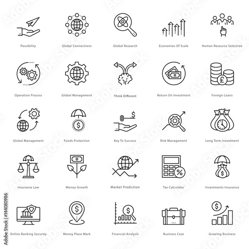 Banking and Finance Line Vector Icons 8