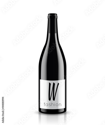 Mockup wine bottle. vector design.