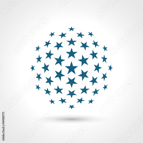 Abstract circular shape. Stars elements.