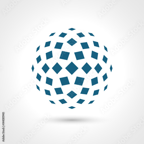 Abstract circular icon. Rectangular rhombus elements.