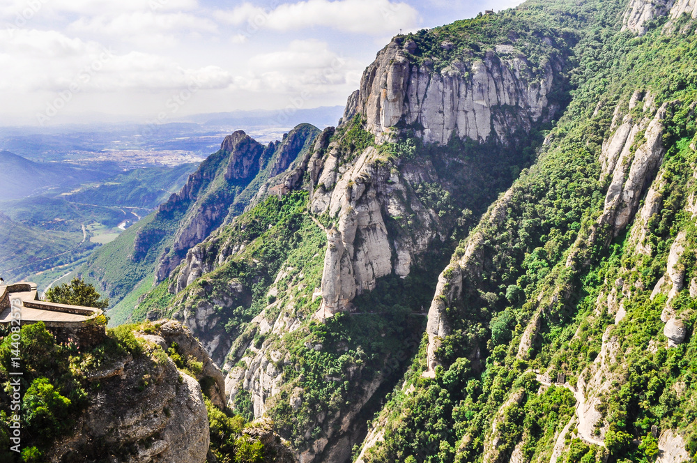 Spain, Montserrat mountain, monastery. Travel around Europe.
