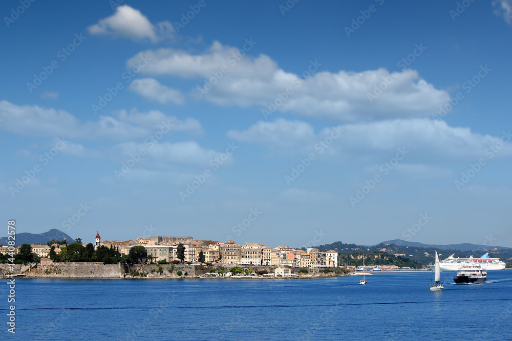 old Corfu town Greece summer season