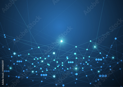 Vector technology concept. Connected Lines and dots.