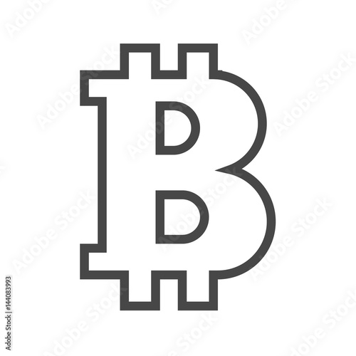 Bitcoin Thin Line Vector Icon. Flat icon isolated on the white background. Editable EPS file. Vector illustration.