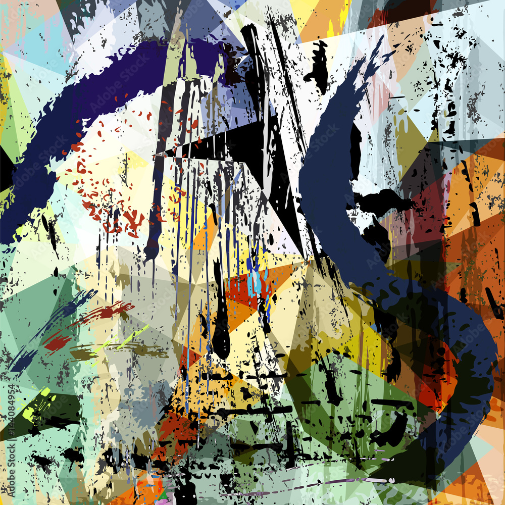 Fototapeta premium abstract background composition, with strokes, splashes and triangles