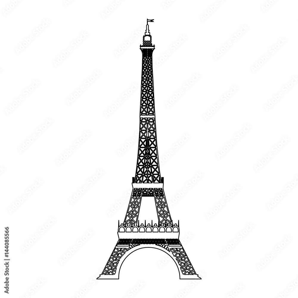 eiffel tower isolated icon vector illustration design