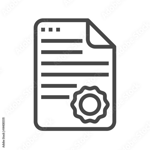 Diploma Thin Line Vector Icon. Flat icon isolated on the white background. Editable EPS file. Vector illustration.