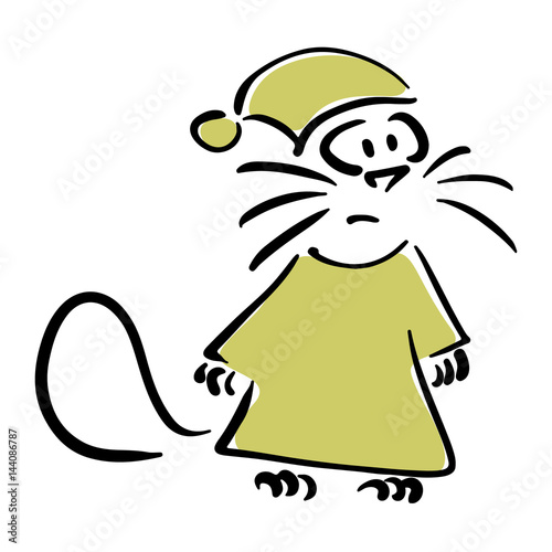 Night gown and cap costume for cat