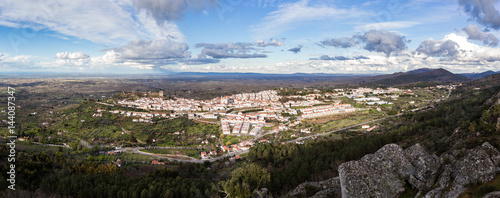 High Angle View of Castelo de Vide, Portugal, against blue sky