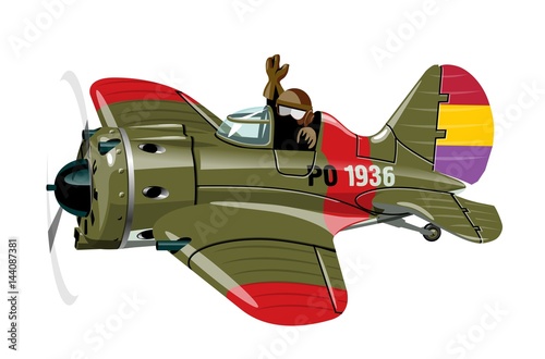 Vector Cartoon Retro airplane. Available EPS-10 vector format separated by groups for easy edit