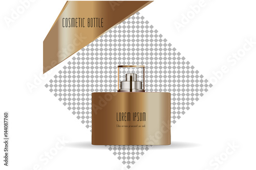 Airless cosmetic bottle. Foundation cream. Vector Illustration.