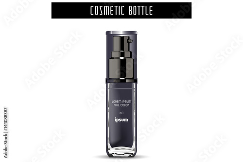 Glass Airless Bottle. Beauty product package. Vector Illustration. Cosmetics.