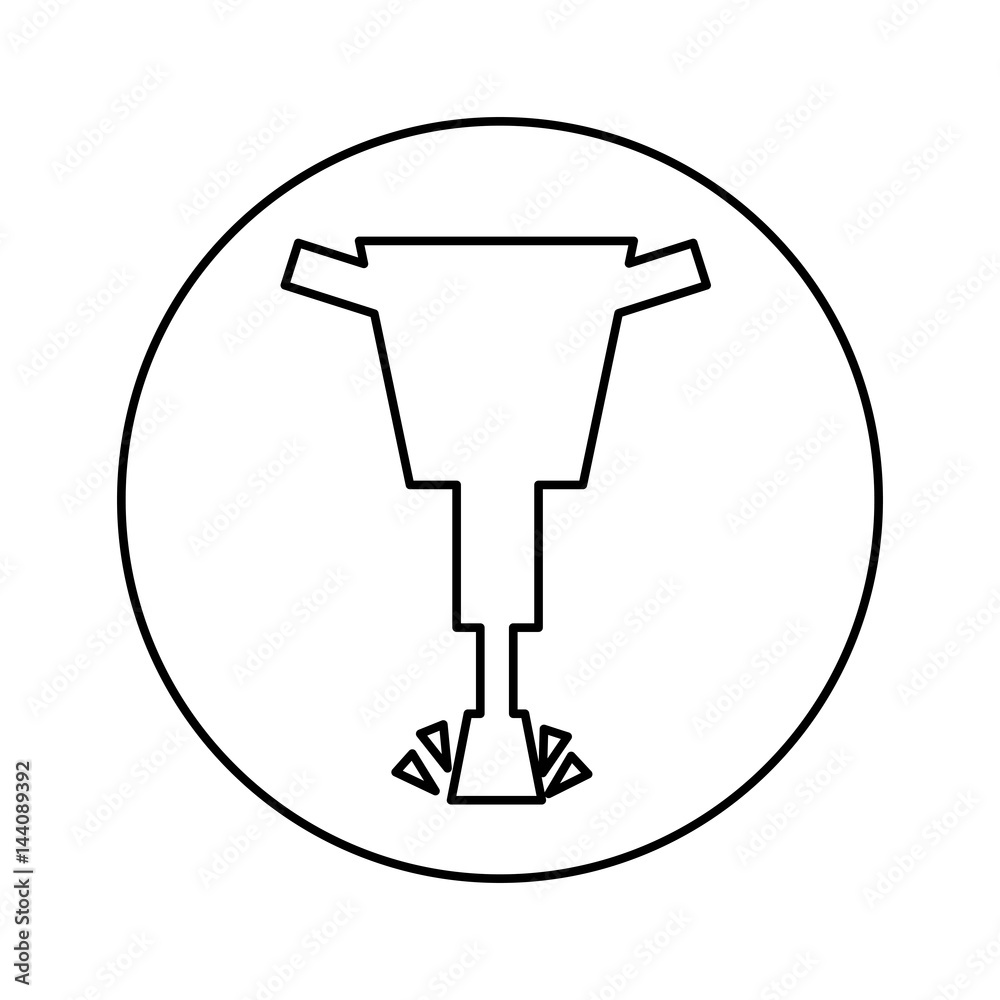 hydraulic hammer isolated icon vector illustration design hydraulic hammer isolated icon vector illustration design