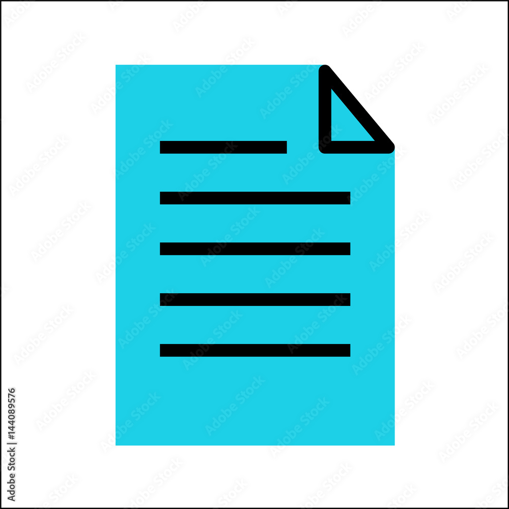 Paper Flat Vector Icon Isolated on the White Background.