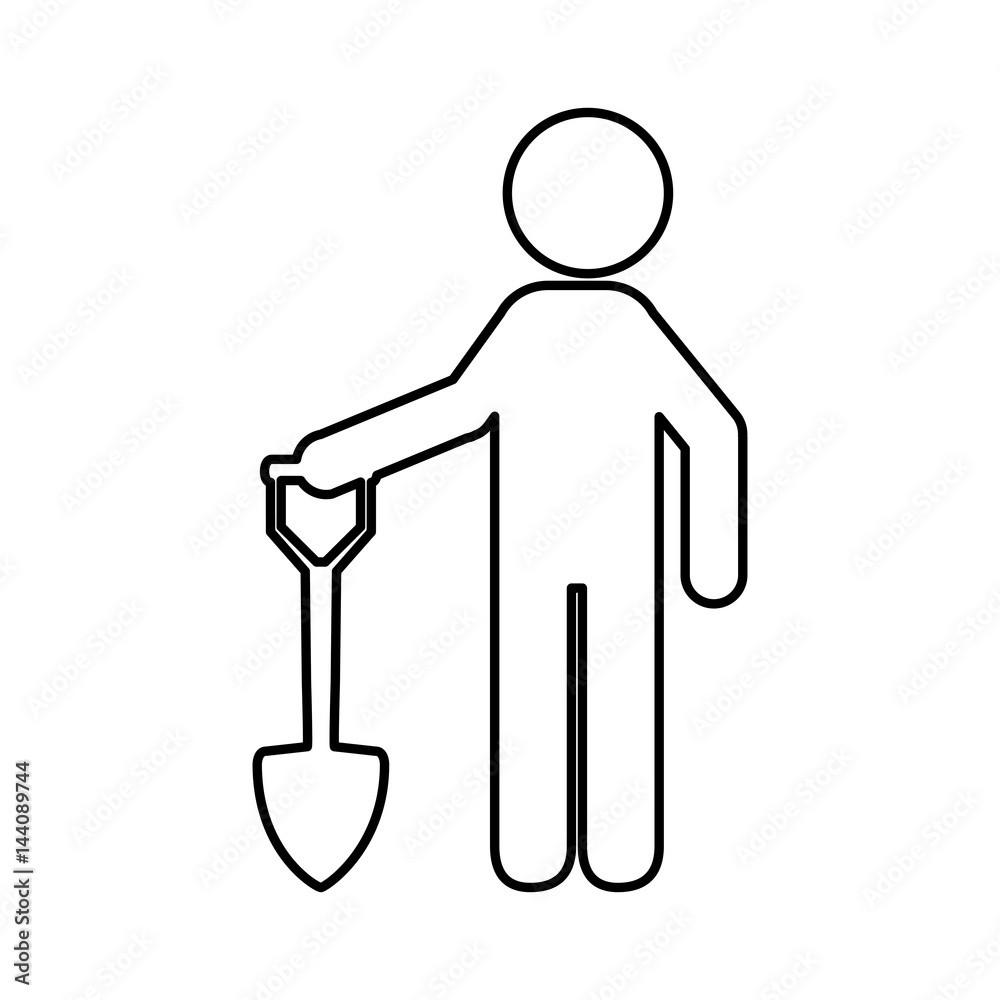 construction worker with shovel avatar vector illustration design construction worker with shovel avatar vector illustration design