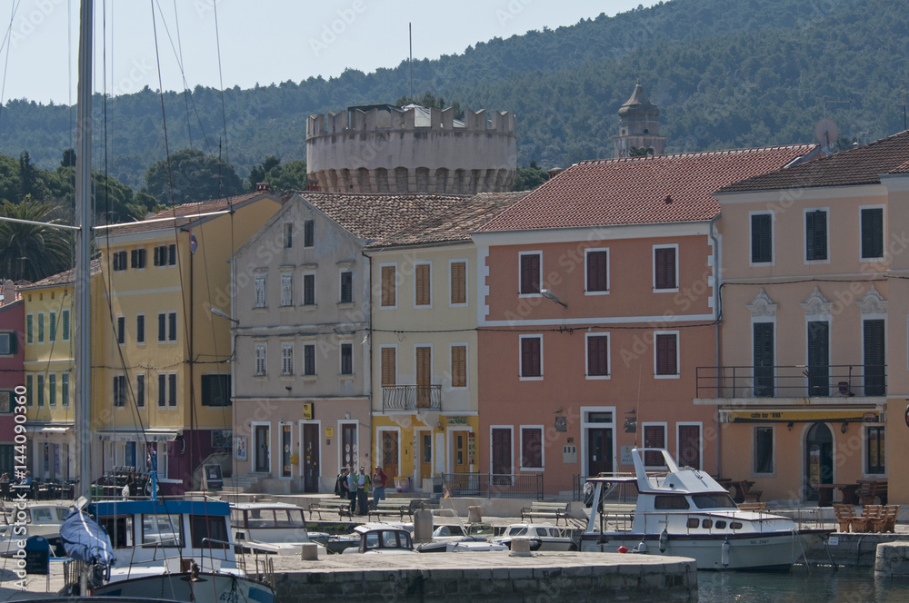 The colorful harbour of Veli Losinj in Croatia