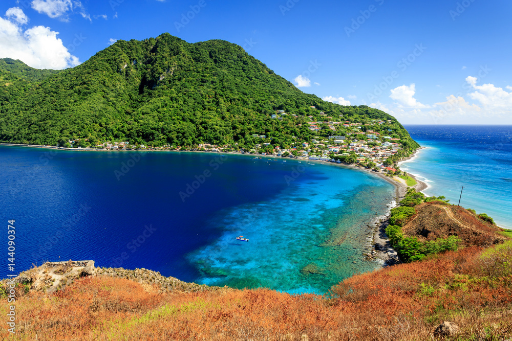 Naklejka premium Soufriere Bay, Soufriere, Dominica