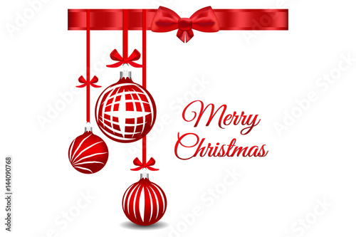 Red Christmas Decoration. Vector Illustration.