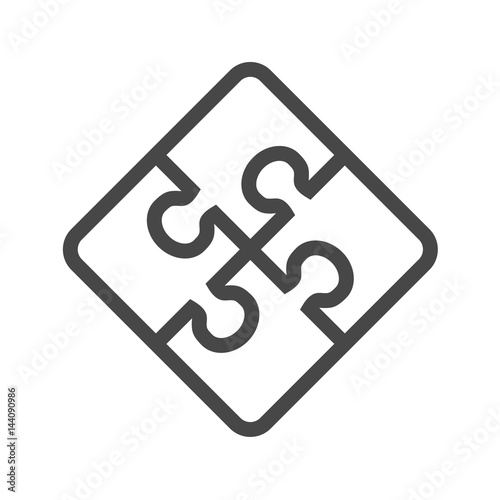 Puzzle Thin Line Vector Icon. Flat icon isolated on the white background. Editable EPS file. Vector illustration.