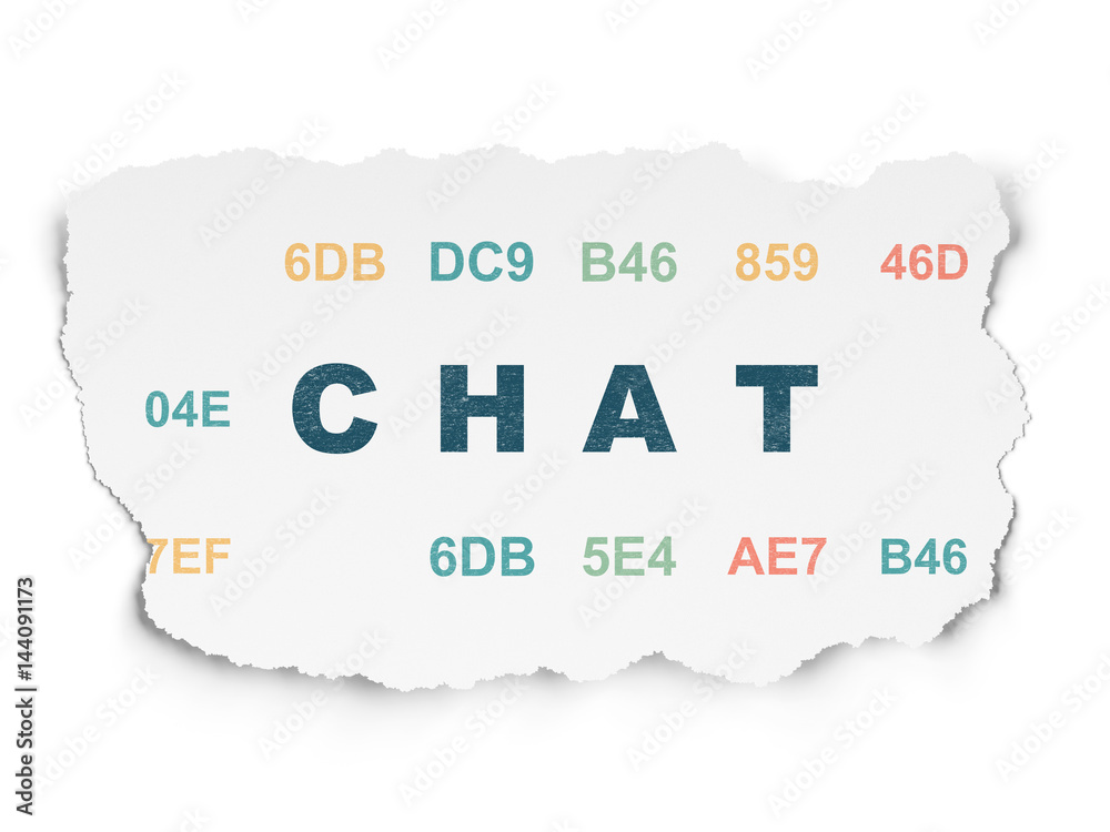 Web design concept: Chat on Torn Paper background Web design concept: Chat on Torn Paper background