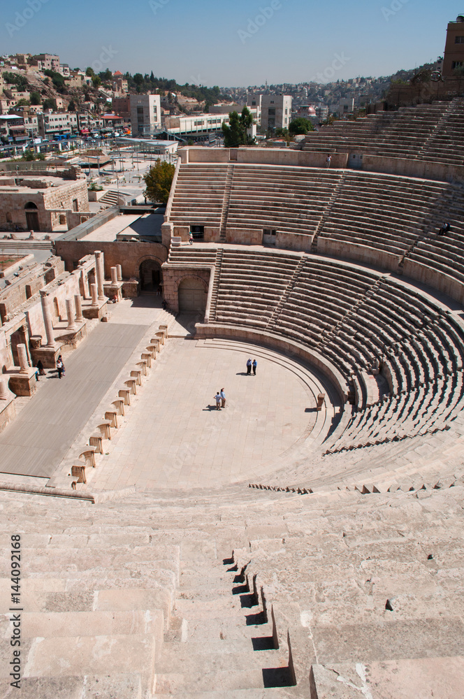 Giordania, 01/10/2013: il Teatro Romano di Amman, un anfiteatro da 6000 posti del II secolo risalente al periodo romano, quando la città era chiamata Philadelphia