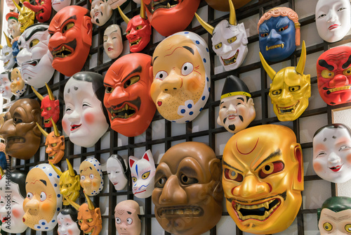 Japanese demon masks - Japan mask culture.