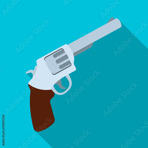 Pocket revolver. The weapons detective, for protection from robbers.Detective single icon in flat style vector symbol stock illustration. photo