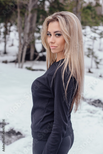 Winter portrait of young beautiful woman