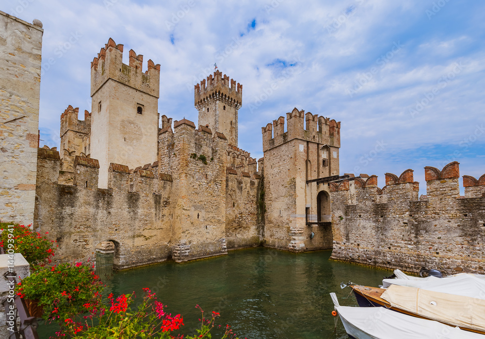 Castle on Lake Garda in Sirmione Italy