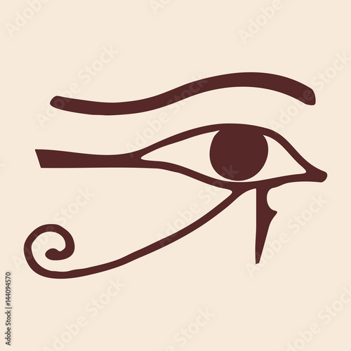 Egyptian symbol of the eyes god Ra. Vector image.