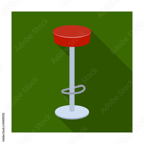 High chair seat near the bar. Bary chair to relax. Pub single icon in flat style vector symbol stock illustration.