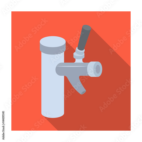 Metal faucet for dispensing cold kvass and beer in bars. Pub pattern icon in flat style vector symbol stock illustration.