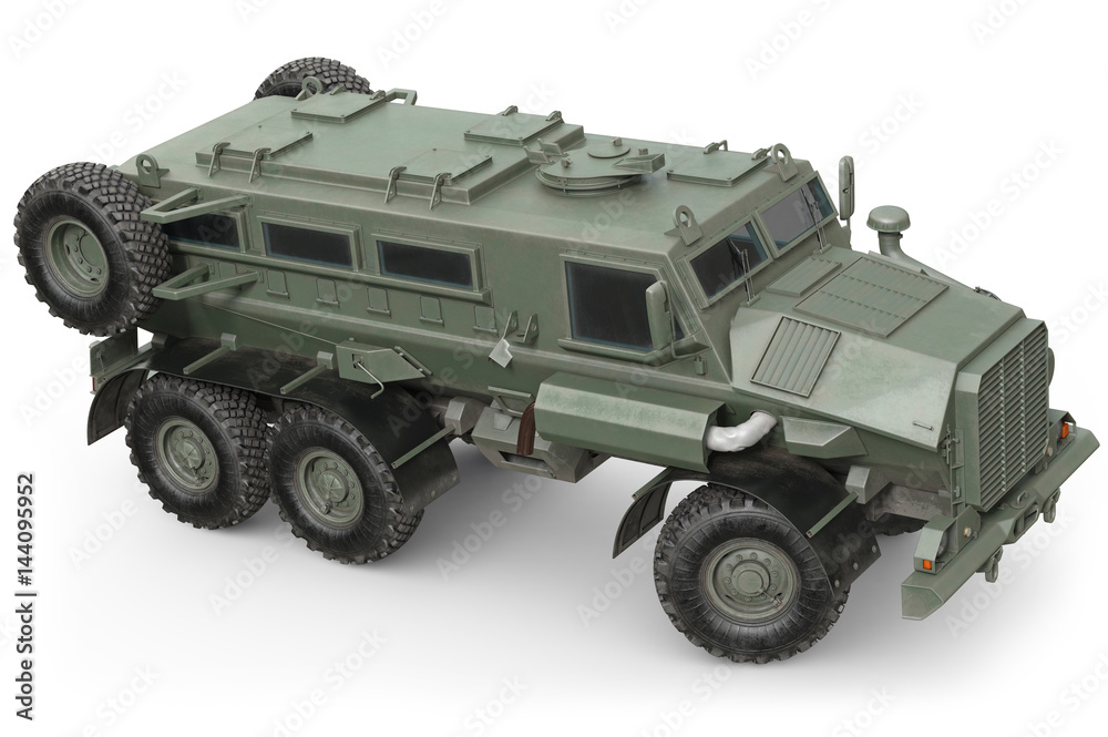 Truck military russian army vehicle. 3D rendering Truck military russian army vehicle. 3D rendering