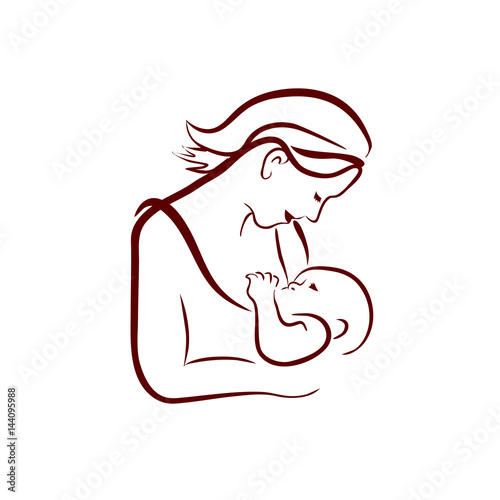 breastfeeding line art