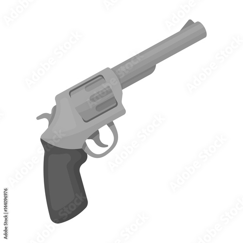 Pocket revolver. The weapons detective, for protection from robbers.Detective single icon in monochrome style vector symbol stock illustration. photo