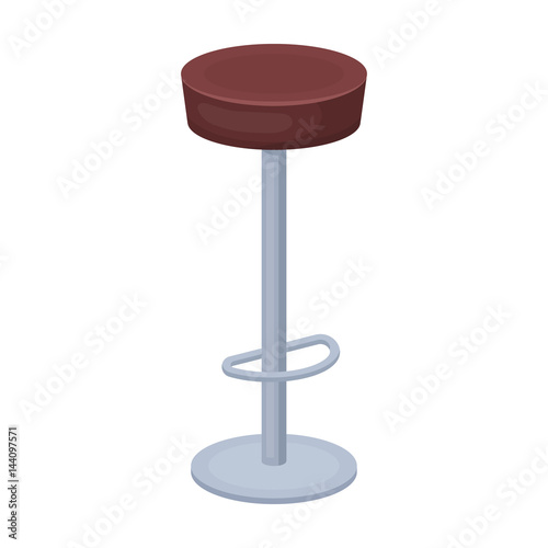 High chair seat near the bar. Bary chair to relax. Pub single icon in cartoon style vector symbol stock illustration.