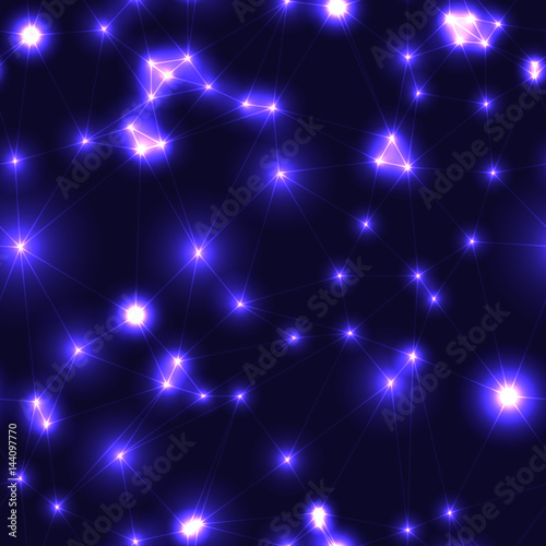 Dark modern low polygon seamless pattern in violet colors