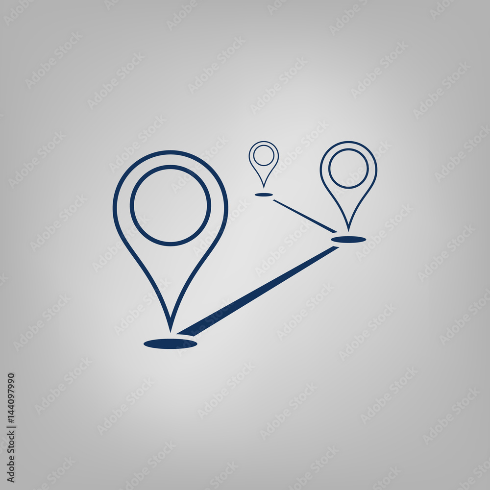 Flat route location vector icon. Concept of path or road. Journey illustration. Flat route location vector icon. Concept of path or road. Journey illustration.