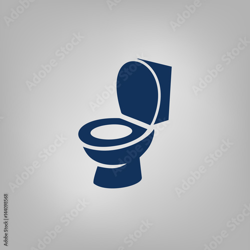 Toilet bowl flat vector icon