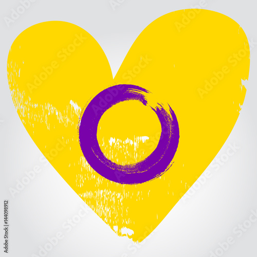 Intersex pride flag in a form of heart