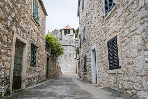 Old street in beautiful town Star Grad, Hvar island, Croatia © anilah